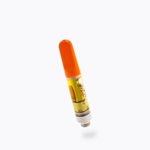 floating orange tip vape cartridge from Chronic Store filled with concentrates distillate